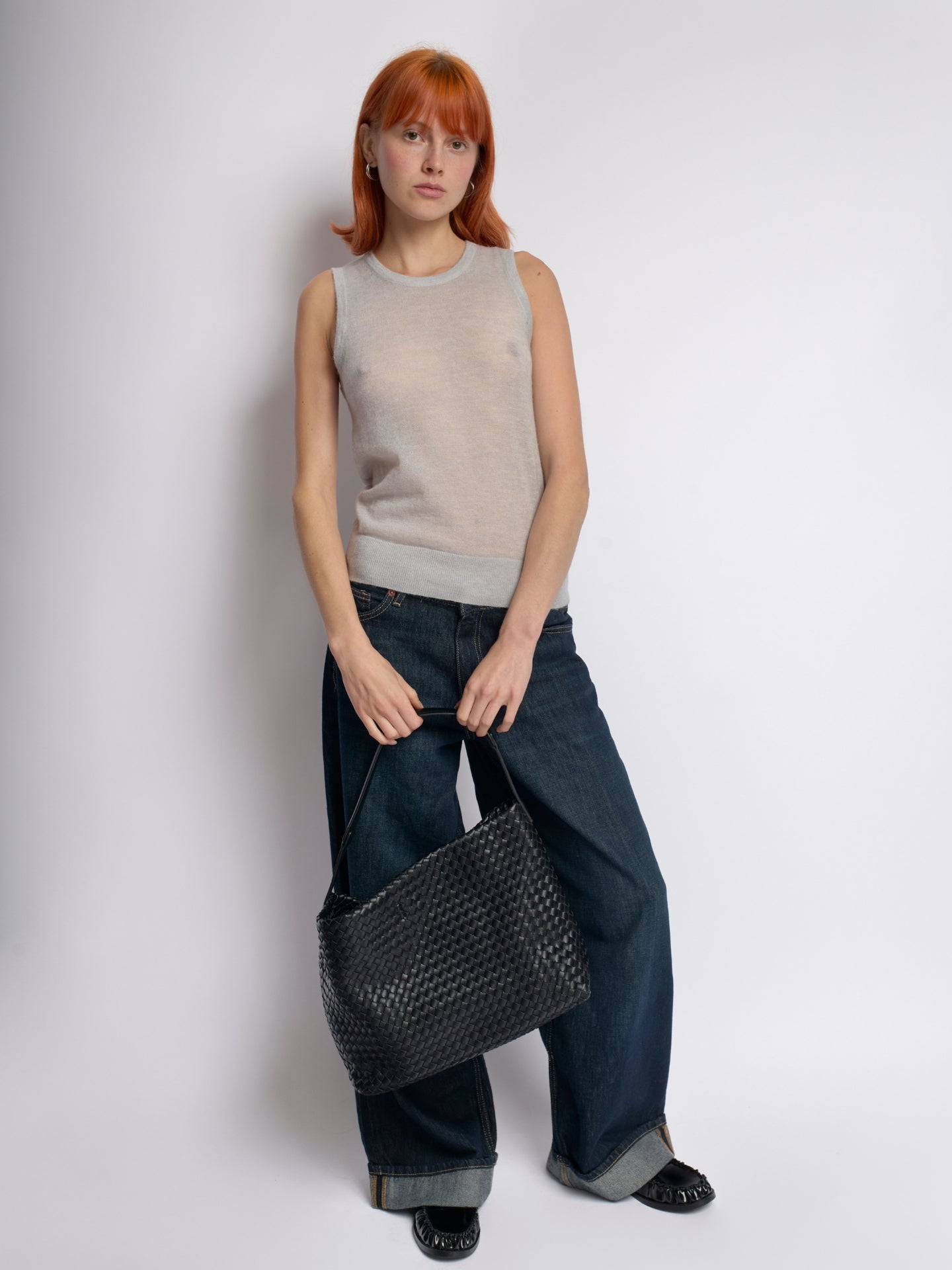 Liorra Vegan Leren Geweven Hobo Schoudertas Zwart – Stijlvol & Ruim