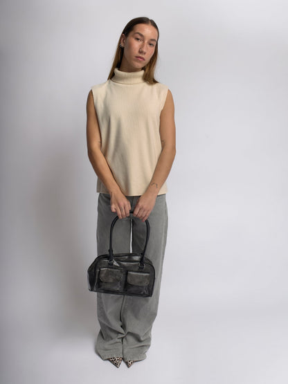 Luxe Vintage Schoudertas met Voorvakken – Vegan Leer & Tijdloos Design