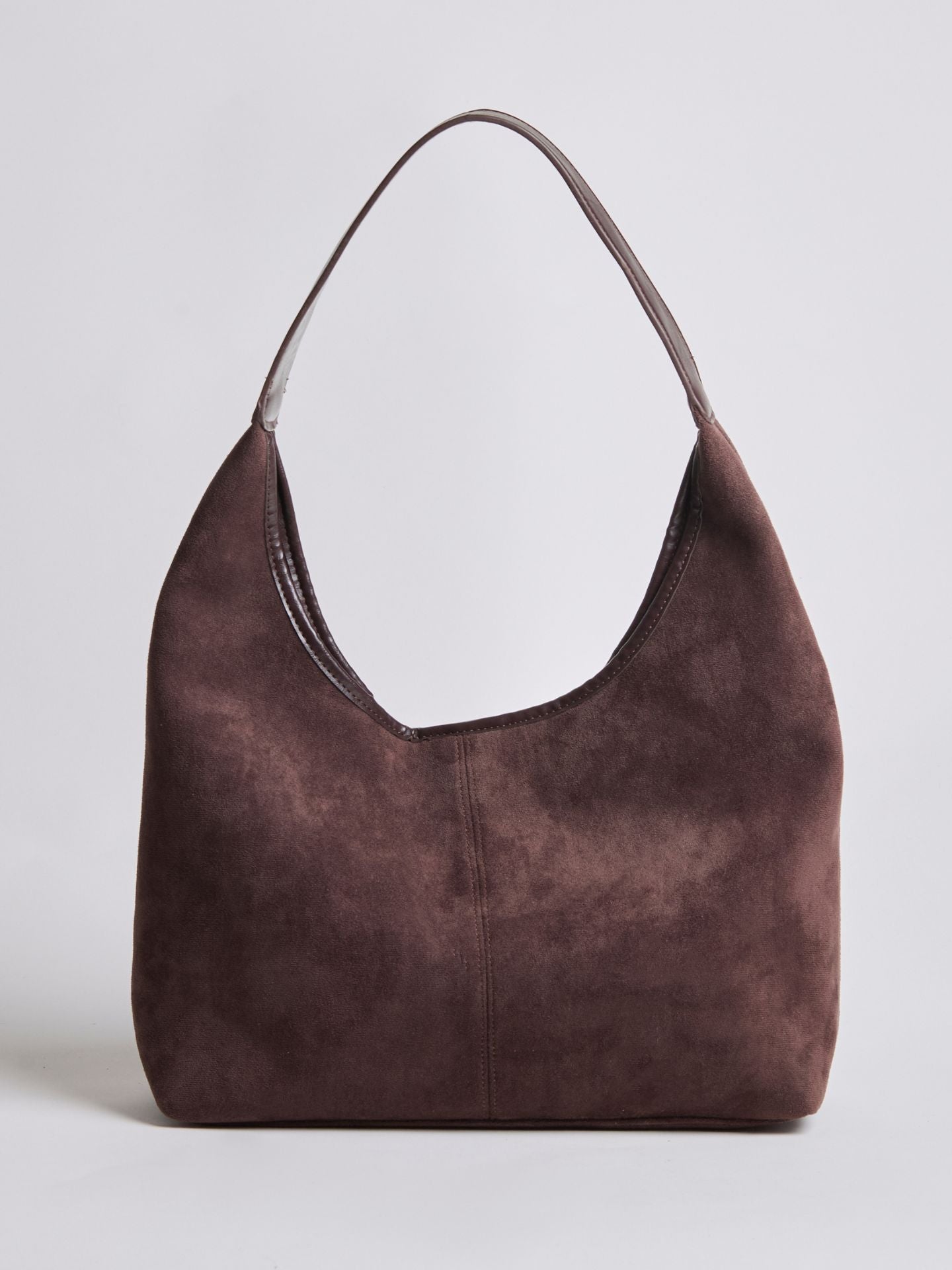 Zwarte Suède Schoudertas – Minimalistisch & Ruim Design