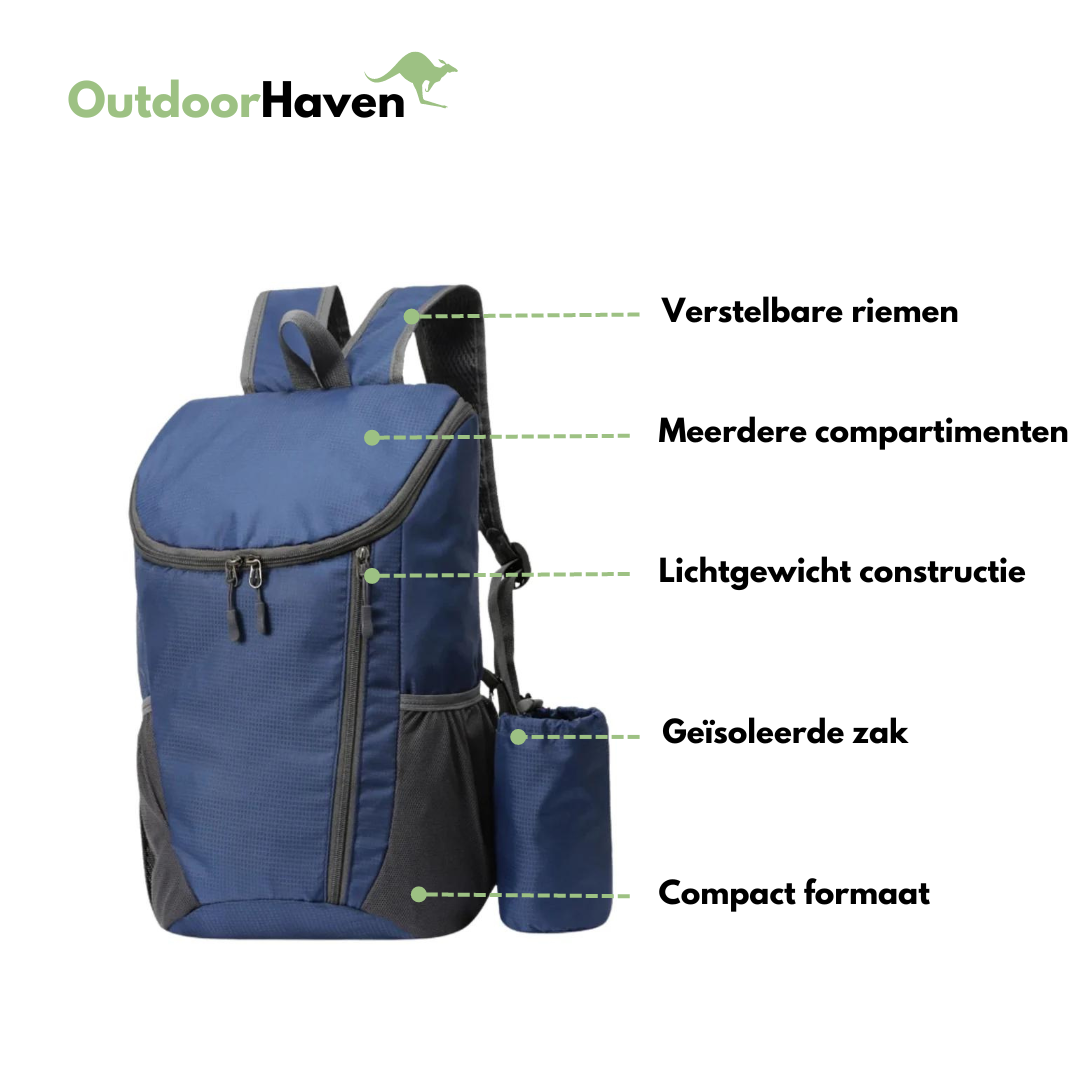 Opvouwbare Rugzak – Lichtgewicht, Compact & Ideaal voor Outdoor Avonturen
