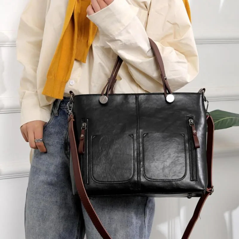 Zoe | Vegan Leren Schoudertas voor Dames – Elegant, Duurzaam & Ruim