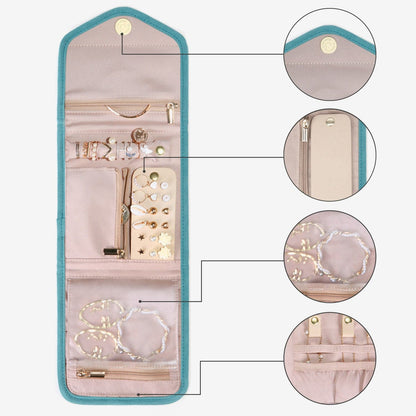Turquoise Sieradentasje – Compacte Envelop Sieraden Organizer voor Reizen