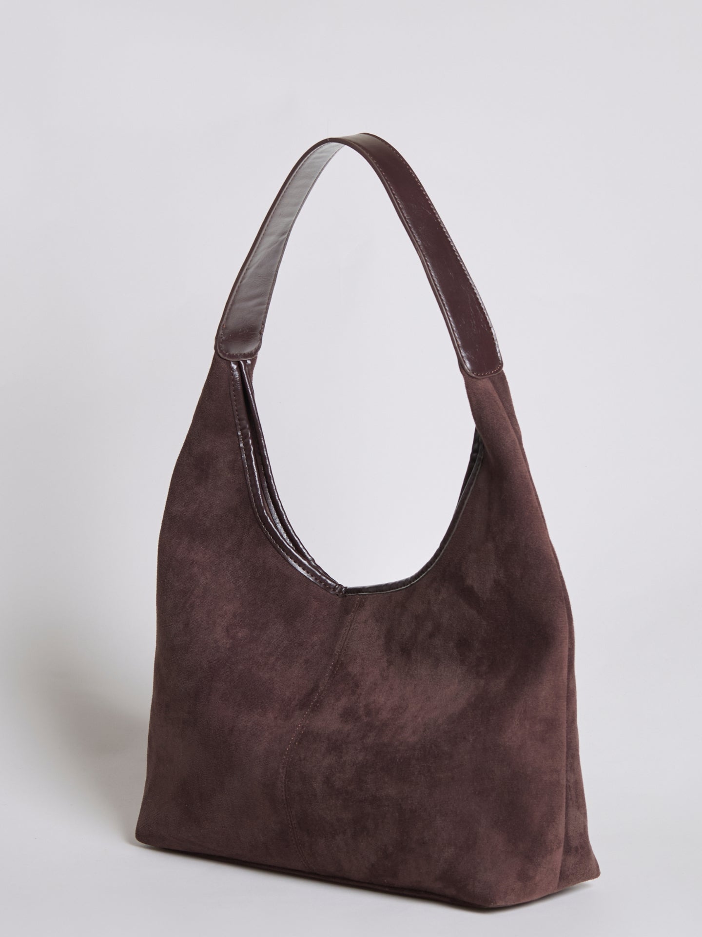 Zwarte Suède Schoudertas – Minimalistisch & Ruim Design