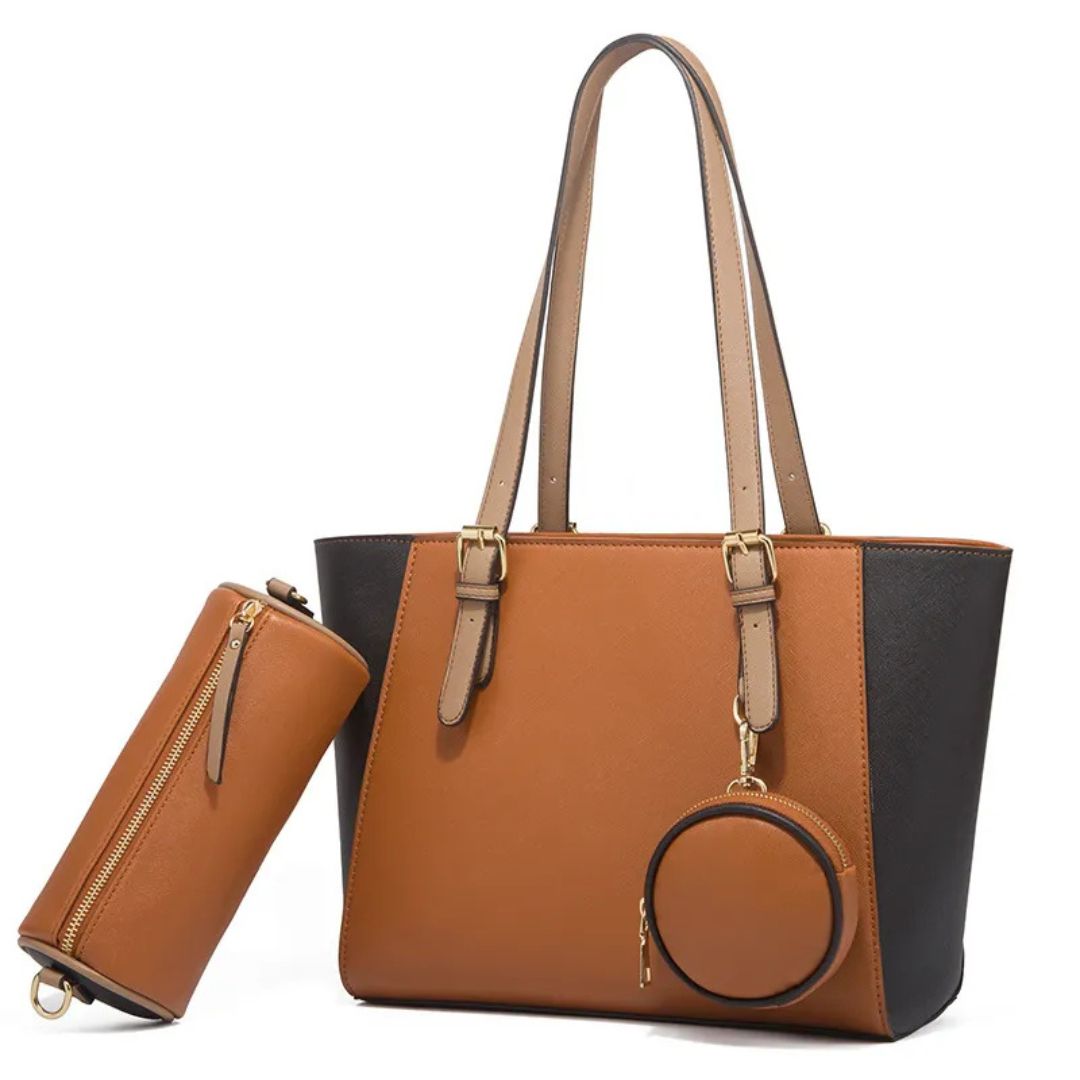3-Delige Dames Handtassen Set – Shopper, Schoudertas & Portemonnee in Één