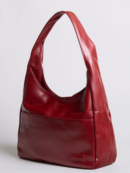 Minimalistische Hobo Schoudertas – Vegan Leer