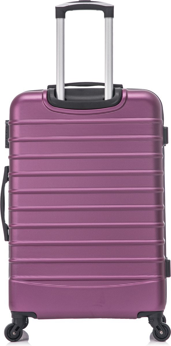 Paarse Harde Koffer Set – Lichtgewicht Trolley met 360° Wieltjes & Cijferslot