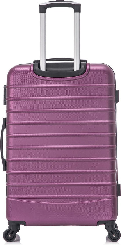 Paarse Harde Koffer Set – Lichtgewicht Trolley met 360° Wieltjes & Cijferslot
