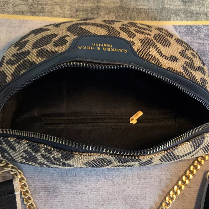 Leopard Crossbody & Heuptas met Gouden Ketting – Panterprint – Trendy & Verstelbare Band