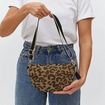 Leopard Crossbody & Heuptas met Gouden Ketting – Panterprint – Trendy & Verstelbare Band