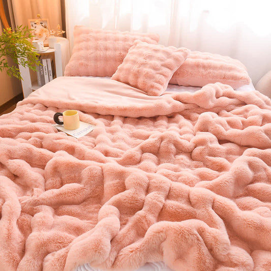 Solid Color Plush Throw Blanket – Luxe Zachte Fleece Deken voor Woonkamer & Slaapkamer