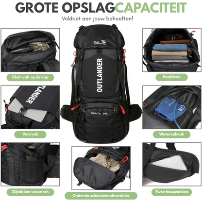 Trekkingrugzak 60L – Waterdicht, Comfortabel & Ruim