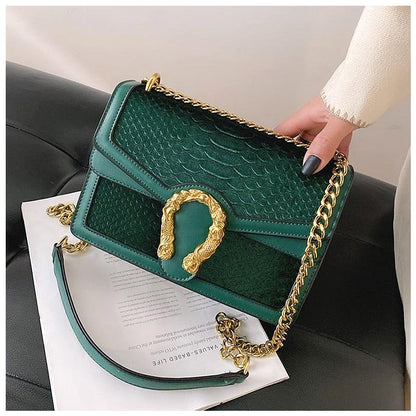 Luxe Crossbody Tas met Gouden Draaksluiting – Vegan Leer