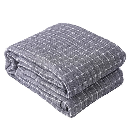 Katoenen Deken met Ruitpatroon – Ademend en Zacht Plaid voor Bed en Bank