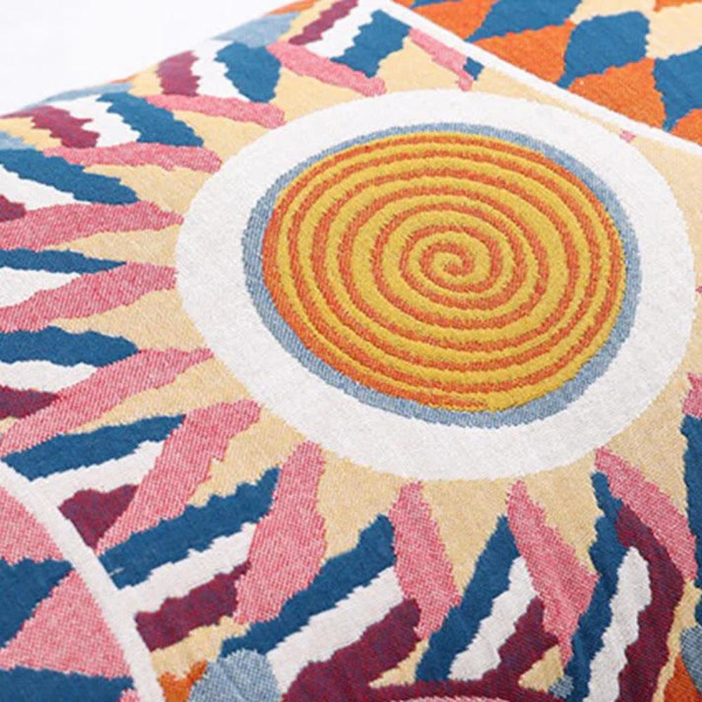 Sierkussenhoes Rechthoekig – Bohemian Stijl met Kleurrijk Zon Design – 30x50 cm