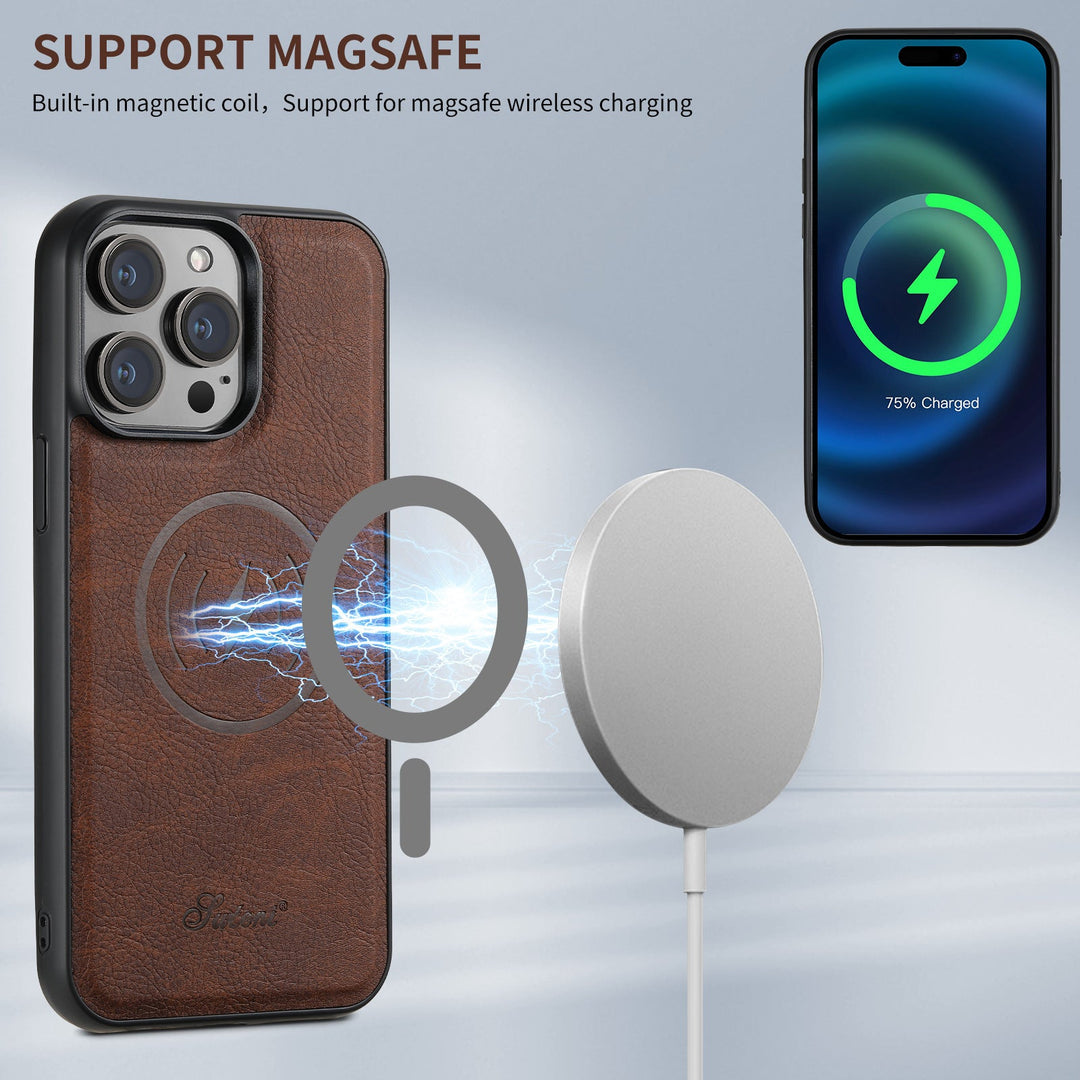 Leren iPhone Hoesje met MagSafe & Kaarthouder – 2-in-1 Wallet Case