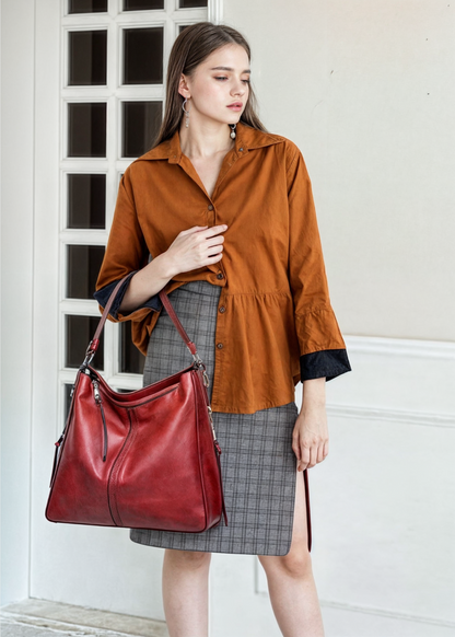 Ersilia Luxe Leren Tote voor Dames – Ruime Handtas van Echt Leer | Stijlvol & Duurzaam