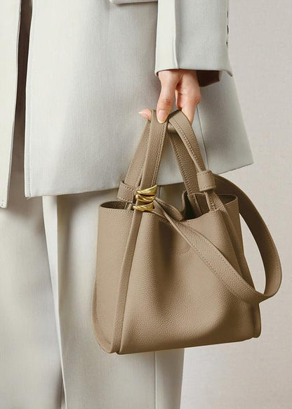 Modern Bucket Tote – Leren Dames Handtas met Verwijderbare Binnenzak