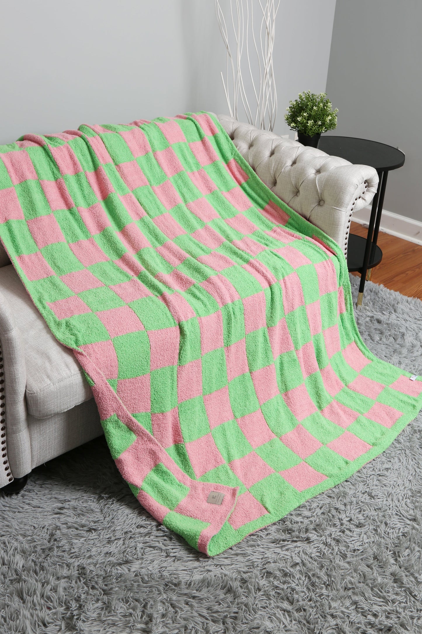 Geruite Luxe Fleece Deken – Zachte Checkered Throw voor Bank & Bed
