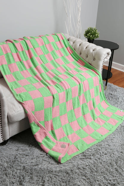 Geruite Luxe Fleece Deken – Zachte Checkered Throw voor Bank & Bed
