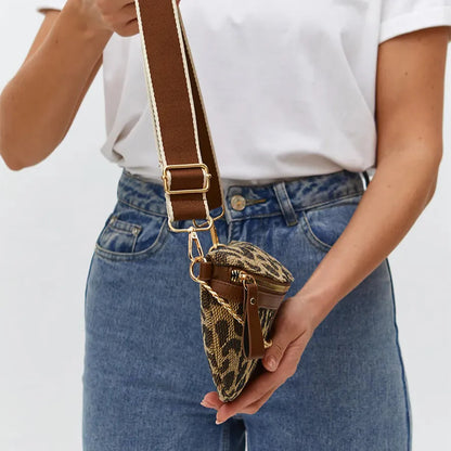 Leopard Crossbody & Heuptas met Gouden Ketting – Panterprint – Trendy & Verstelbare Band