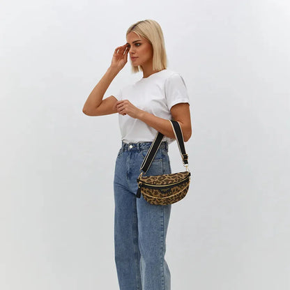 Leopard Crossbody & Heuptas met Gouden Ketting – Panterprint – Trendy & Verstelbare Band