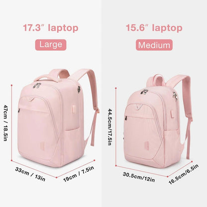 Luxe Roze Rugzak – Waterafstotende Laptop & Schooltas met USB-aansluiting