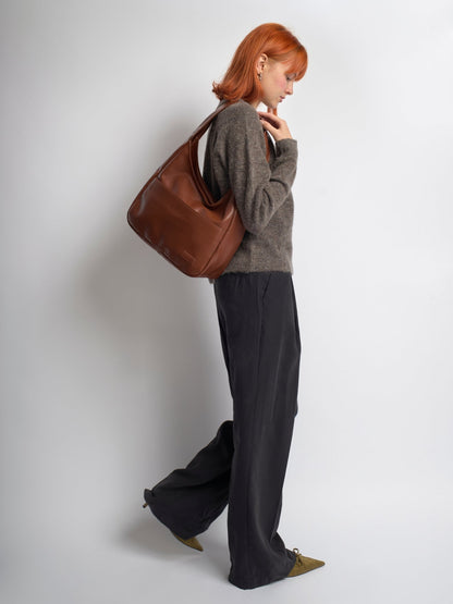 Minimalistische Hobo Schoudertas – Vegan Leer