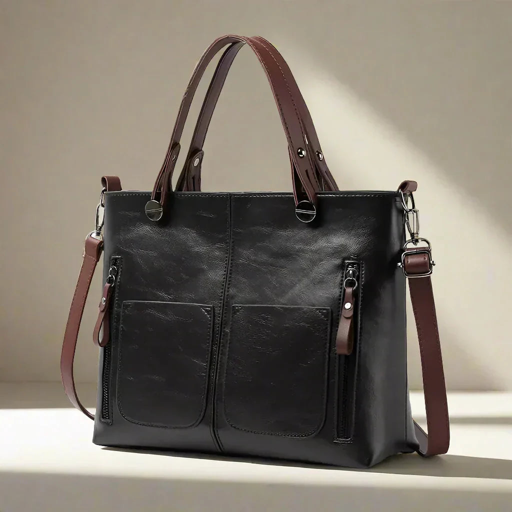 Zoe | Vegan Leren Schoudertas voor Dames – Elegant, Duurzaam & Ruim