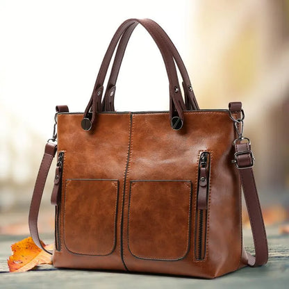 Zoe | Vegan Leren Schoudertas voor Dames – Elegant, Duurzaam & Ruim