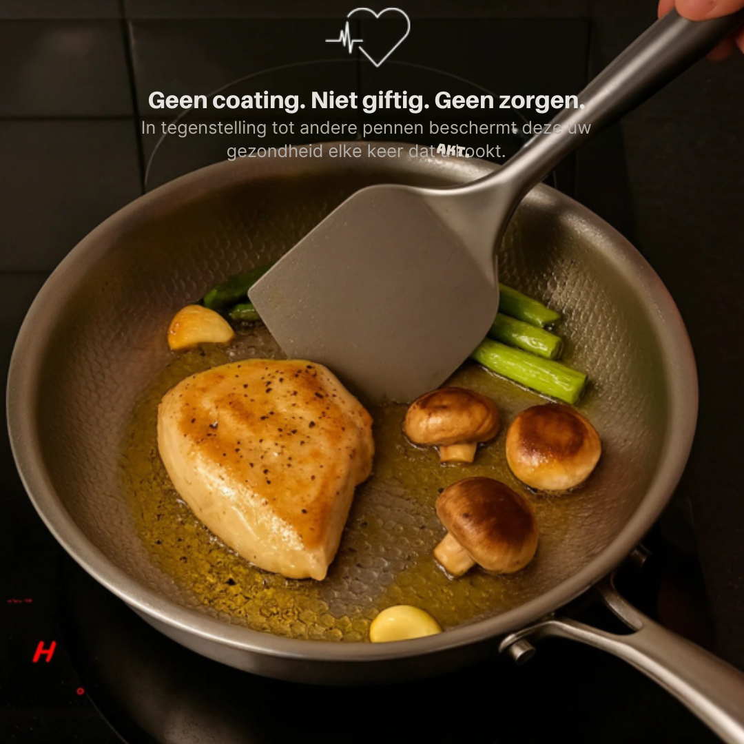 Elegant & Duurzaam Titanium Koekenpan – PFOA-vrije Pan voor Gezond Ontbijt & Allround Koken