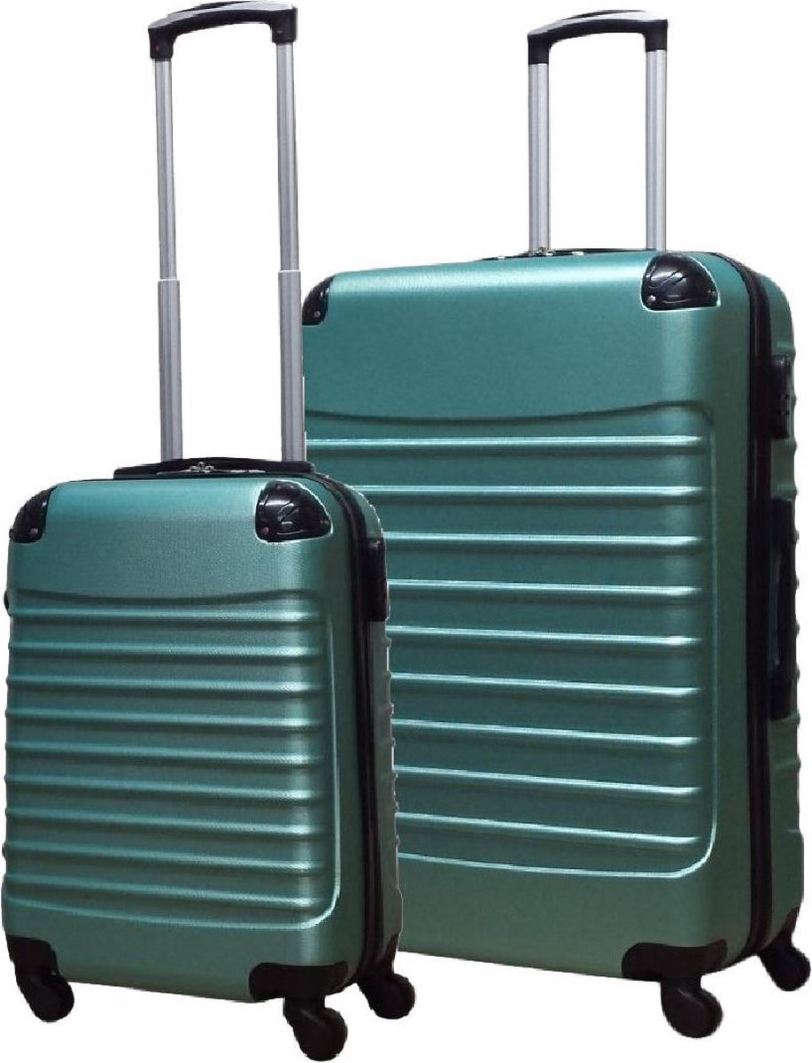 Harde Koffer Set – Lichtgewicht Trolley met 360° Wieltjes (Handbagage & Grote Koffer)