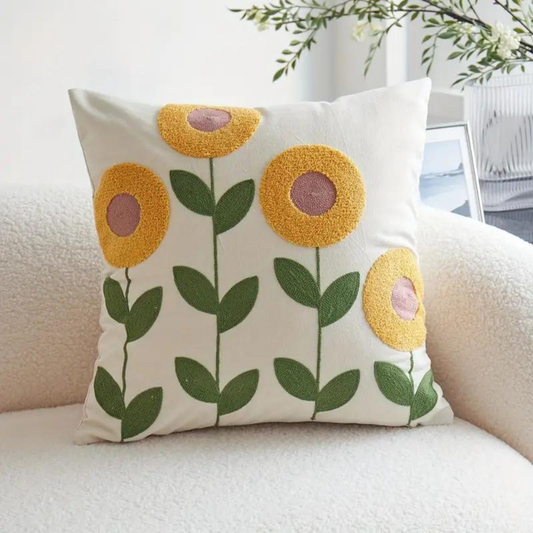 Sierkussen met Bloemenprint – Decoratief Kussenhoes voor Bank of Stoel – Verschillende Designs