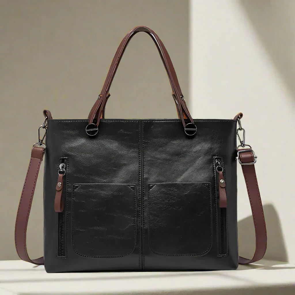 Zoe | Vegan Leren Schoudertas voor Dames – Elegant, Duurzaam & Ruim