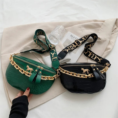 Luxe Crossbody Heuptas met Gouden Ketting – Trendy & Praktisch