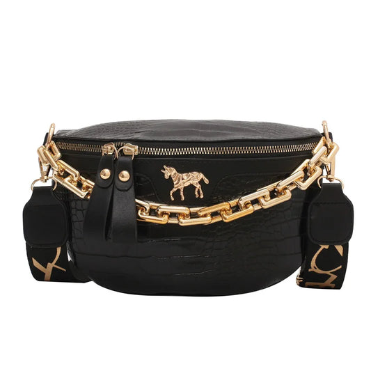 Luxe Crossbody Heuptas met Gouden Ketting – Trendy & Praktisch
