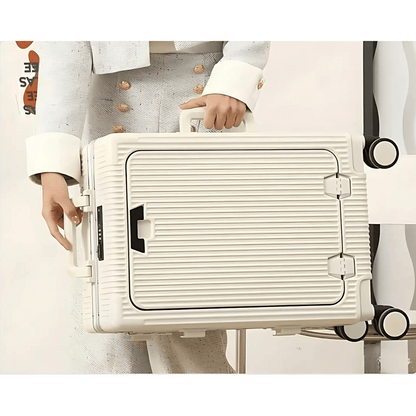 Slimme Handbagage Koffer – Harde Trolley met 360° Wieltjes & Extra Opbergvakken