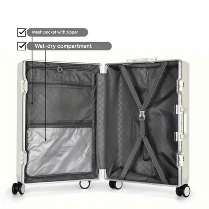 Slimme Handbagage Koffer – Harde Trolley met 360° Wieltjes & Extra Opbergvakken