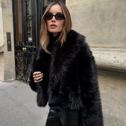 Dames Faux Fur Jas – Elegante Warme Winterjas met Luxe Look