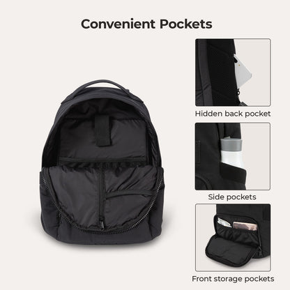 Lichtroze Rugzak met Meerdere Vakken – Comfortabel & Waterafstotend voor School, Werk of Reizen