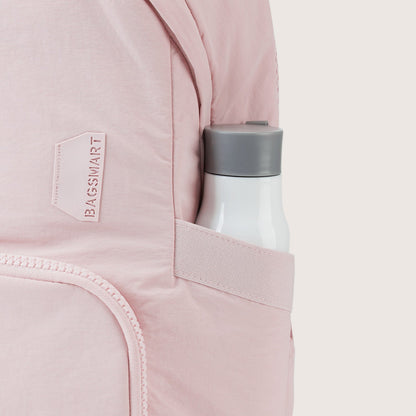 Lichtroze Rugzak met Meerdere Vakken – Comfortabel & Waterafstotend voor School, Werk of Reizen