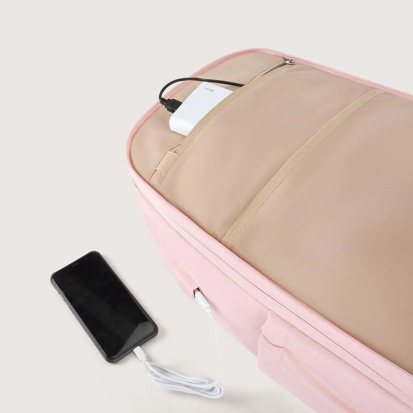 Luxe Roze Rugzak – Waterafstotende Laptop & Schooltas met USB-aansluiting