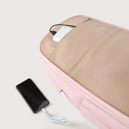 Luxe Roze Rugzak – Waterafstotende Laptop & Schooltas met USB-aansluiting