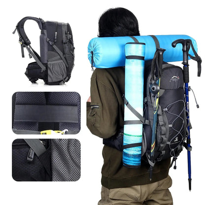 Waterdichte Trekking Rugzak 60L – Licht & Duurzaam