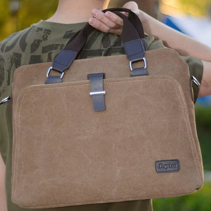 Canvas Laptoptas Bruin – Lichtgewicht & Duurzaam