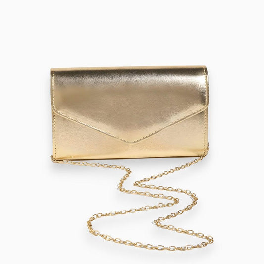 Metallic Envelope Clutch met Ketting – Elegant & Tijdloos