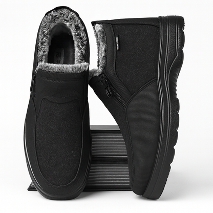 Heren Winter Instappers – Warme Winterschoenen met Bontvoering en Antislip Zool