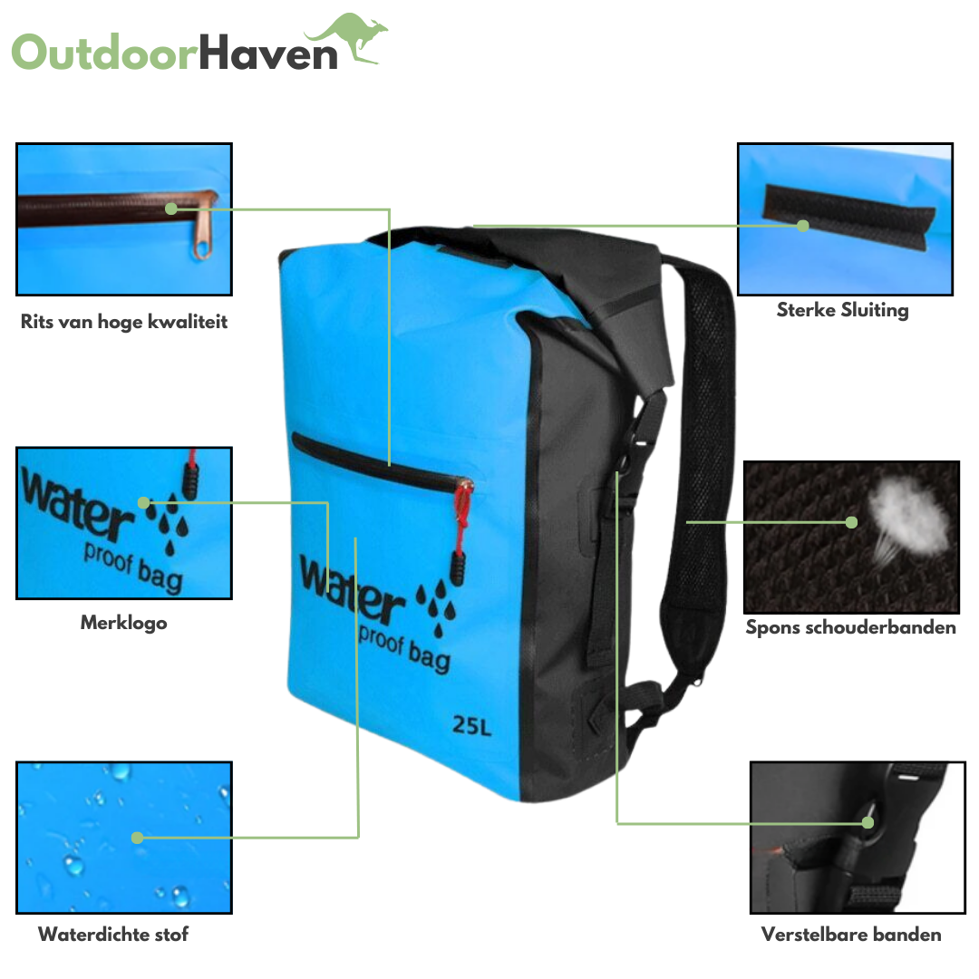 Waterdichte Rugzak 25L – Ideaal voor Watersport & Outdoor Avonturen