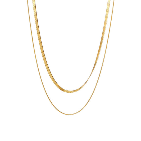 Goud Dubbele Ketting – Snake Chain & Fijne Layer - Waterbestendig & Tijdloos