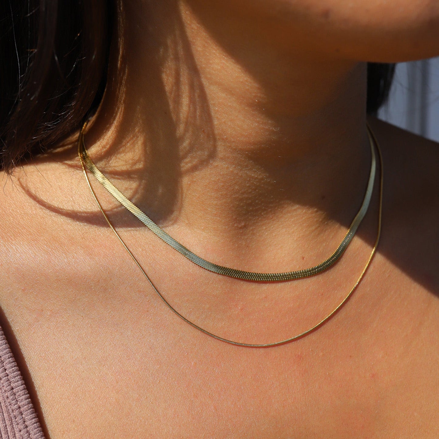 Goud Dubbele Ketting – Snake Chain & Fijne Layer - Waterbestendig & Tijdloos
