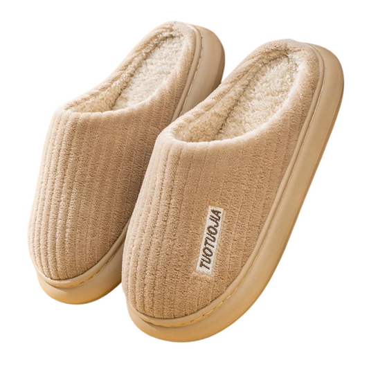 Dames Slip-In Pantoffels – Warme Huisschoenen met Platte Zool
